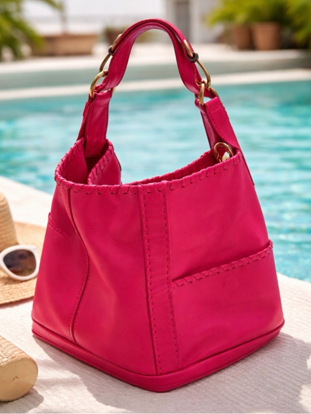 Carla Mancini Pink shoulder Leather Bag